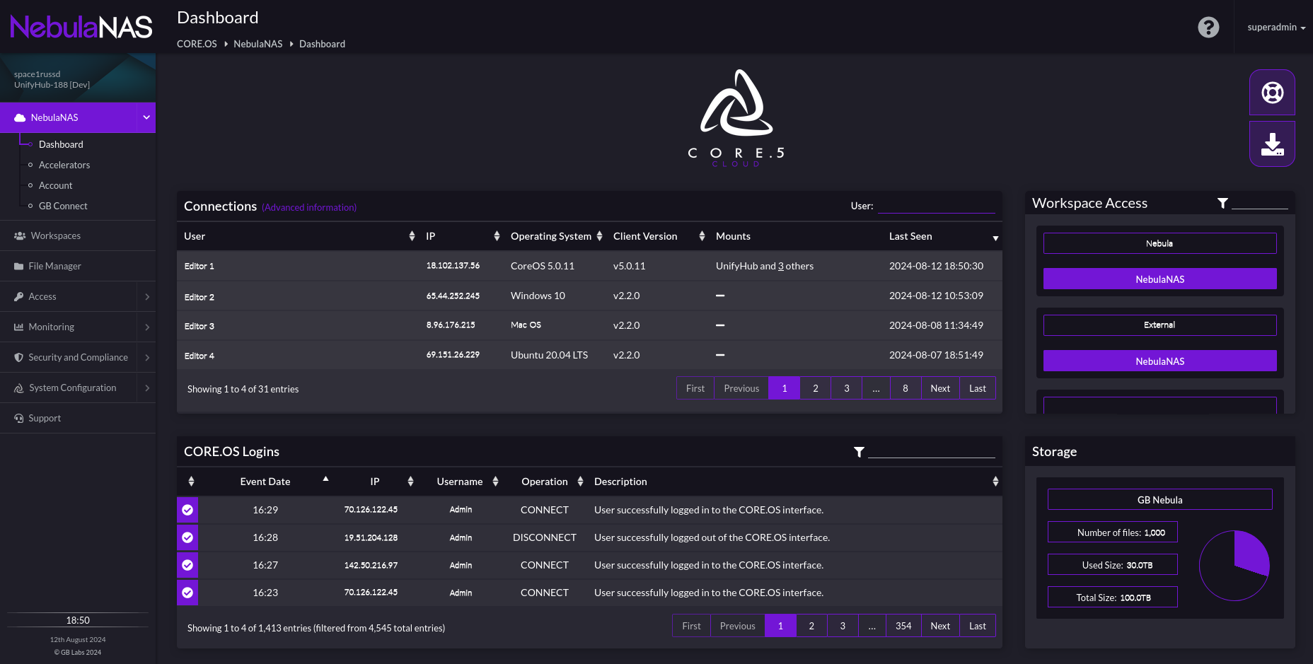 GB Labs’ NebulaNAS redefines cloud storage, enabling effortless media collaboration with local performance across work sites.